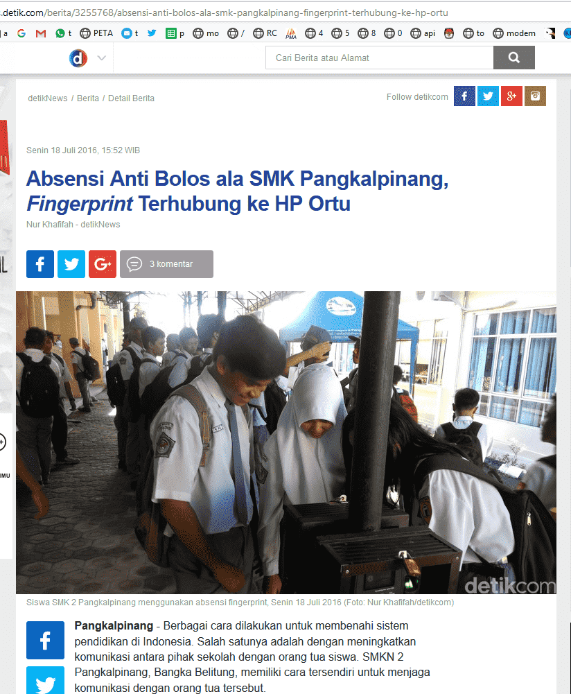 Liputan detikcom — Absensi Fingerprint SMK Pangkalpinang